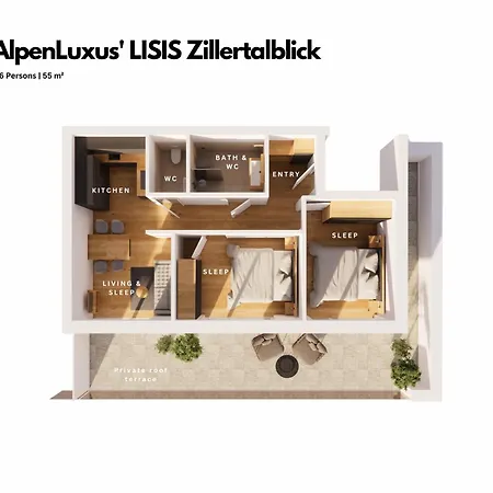 Alpenluxus Presents - Lisis Zillertalblick With Roof Terrace & Car Park Apartament